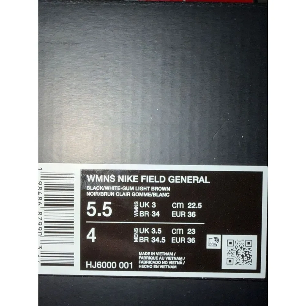 Nike Field General Black Gum Brown HJ6000-001 Women’s Size 5.5